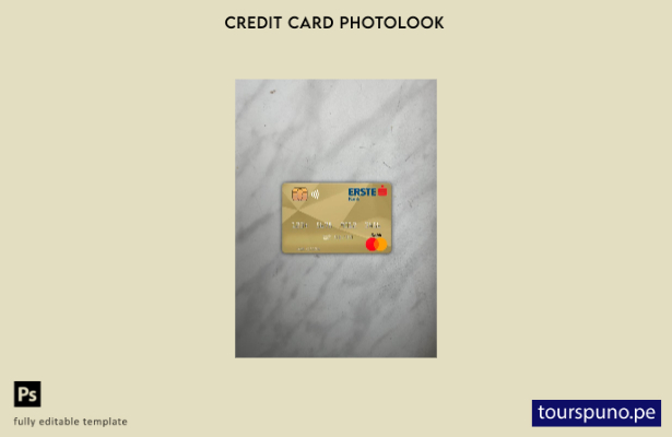 listo para imprimir plantilla frontal de Hungría Erste Bank mastercard photolook